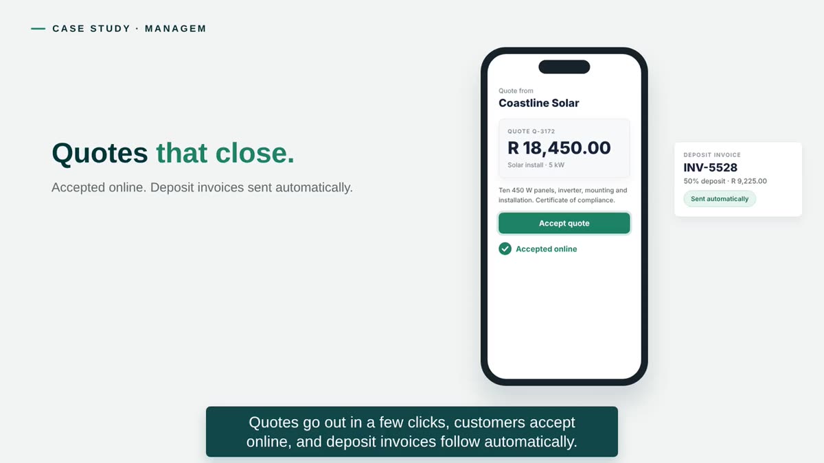 Quotes that close — illustrated in the ManaGEM case study video