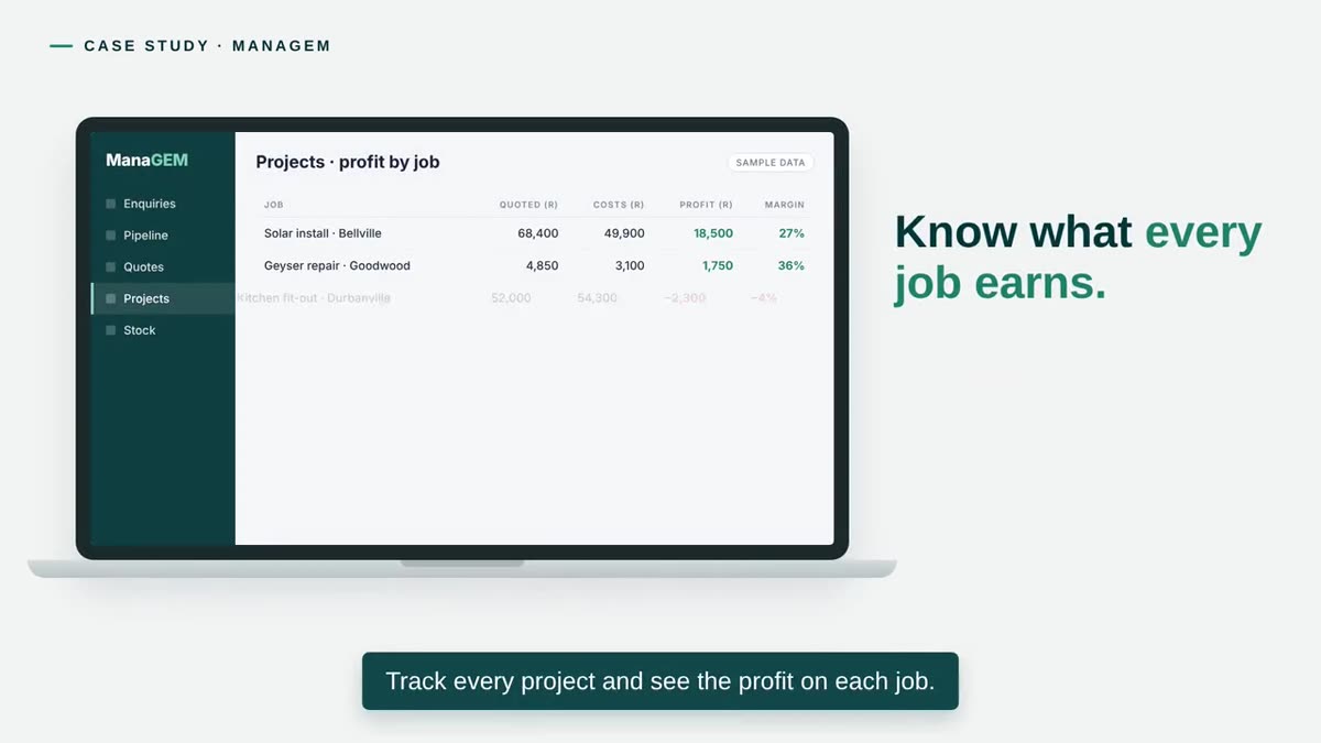 Know what every job earns — illustrated in the ManaGEM case study video